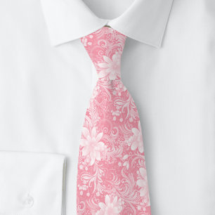 Blush Floral Batik Neck Tie