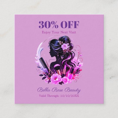 Blush Floral Beauty Custom Salon Discount Card