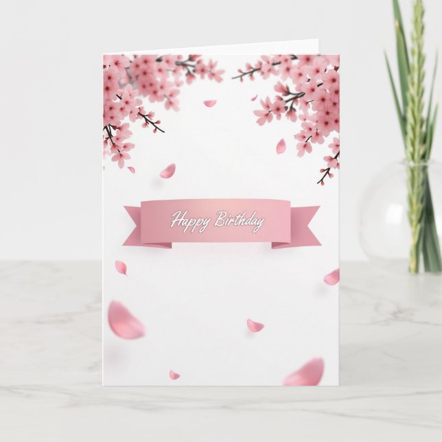 Blush Floral Birthday Wish Card (Front)