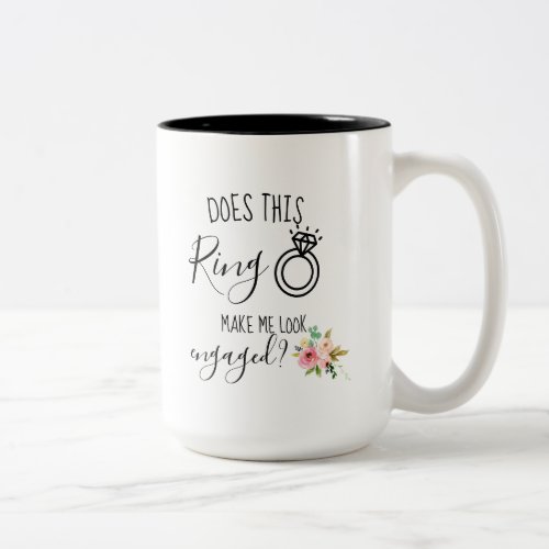 Blush Floral Blooms Future Bride Engagement Gift T Two_Tone Coffee Mug