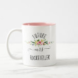 Blush Floral Blooms Future Bride Engagement Gift Two-Tone Coffee Mug<br><div class="desc">This "does this ring make me look engaged" mug makes a perfect bride-to-be gift for a future Mrs. The mug features a beautiful watercolor blush floral blooms Floral Bouquet arrangement on both sides with beautiful calligraphy and text with a "ring" artwork. You can personalize/customize the last name to any surname...</div>