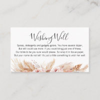 Blush Floral Boho Wishing Well Bridal Shower Card