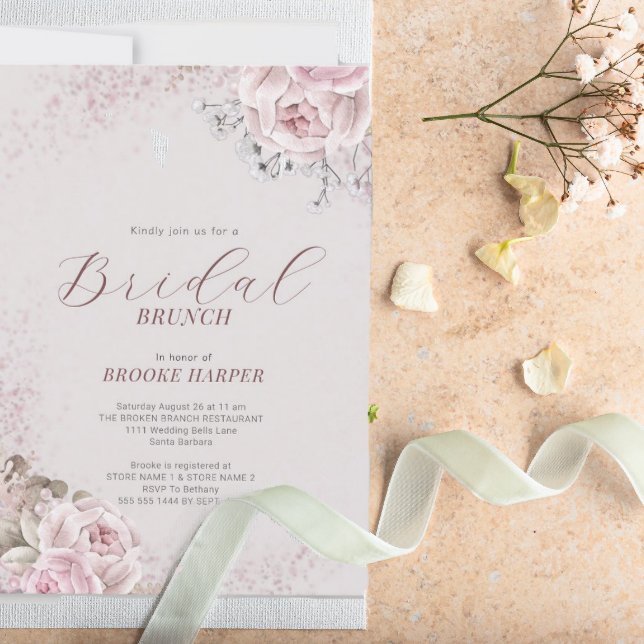 Blush Floral Bridal Brunch   Invitation (Creator Uploaded)