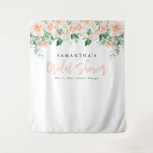 Blush Floral Bridal Shower Backdrop (Front)