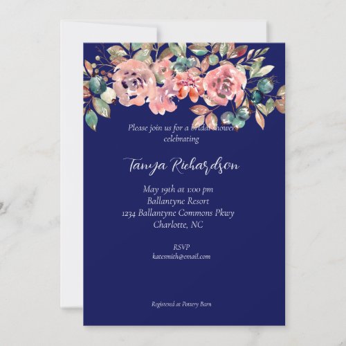 Blush Floral Bridal Shower Invitation Post Card
