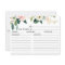 Blush Floral Bridal Shower Recipe Card