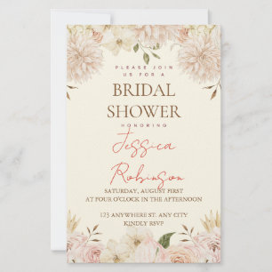 Blush Floral Bridal Shower Stationery