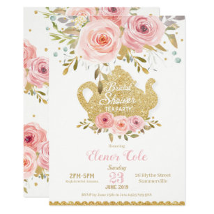 blush floral bridal shower tea party invitation english tea party invitations