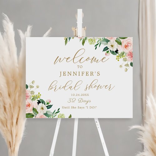 Blush Floral Bridal Shower Until I Do Poster