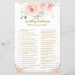 Blush Floral Bridal Shower Wedding Traditions Game
