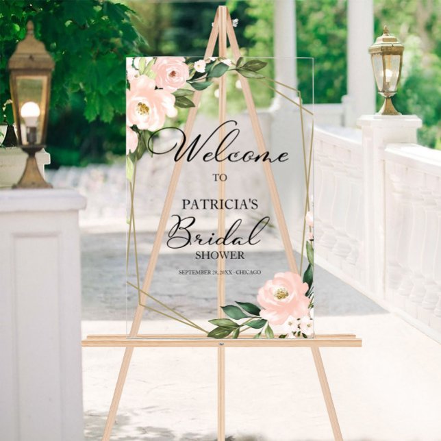 Blush Floral Bridal Shower Welcome Sign (Creator Uploaded)