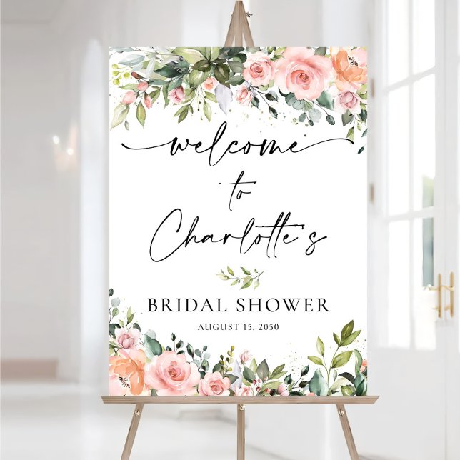 Blush Floral Bridal Shower Welcome Sign Foam Board (Creator Uploaded)