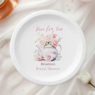 Blush Floral Bridal Tea Party  Paper Plates