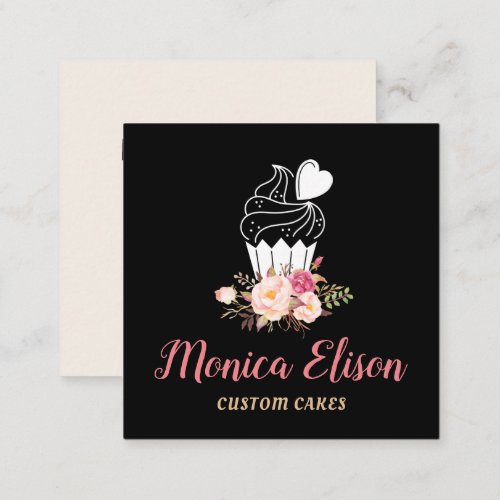 blush floral business card