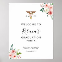 Blush Floral Caduceus Nurse Graduate Welcome Party