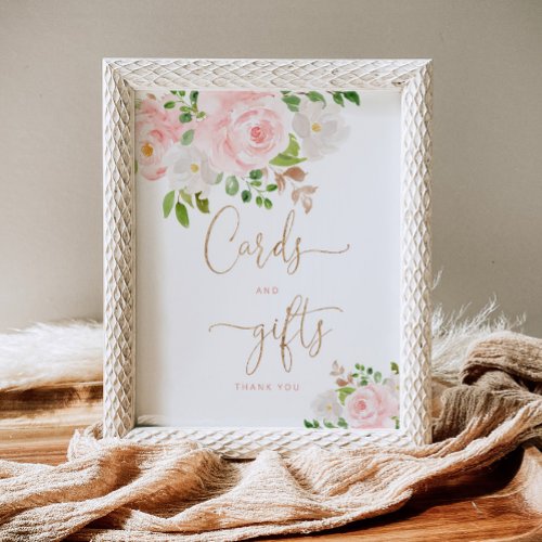 Blush floral Cards and gifts  Poster
