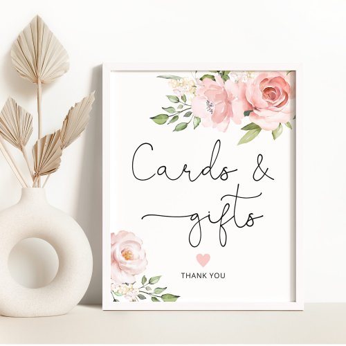 Blush floral Cards and gifts Poster
