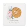 Blush Floral Chopping Board Napkin Catering Favor Tags