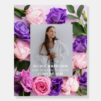 Blush Floral Congrats Graduate Graduation Photo  Foam Board