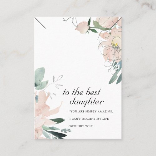 BLUSH FLORAL DAUGHTER GIFT NECKLACE DISPLAY CARD