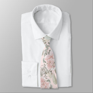 Blush floral dusty rose boho Groomsman gift Neck Tie
