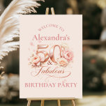 Blush Floral Elegant 50th Birthday Foam Board<br><div class="desc">Celebrate a beautiful milestone with this soft and feminine blush floral design, featuring delicate roses and elegant typography. The warm neutral tones combined with subtle floral accents create a romantic, refined look perfect for a stylish 50th birthday celebration. Ideal for garden parties, intimate gatherings, or elegant indoor events, this design...</div>
