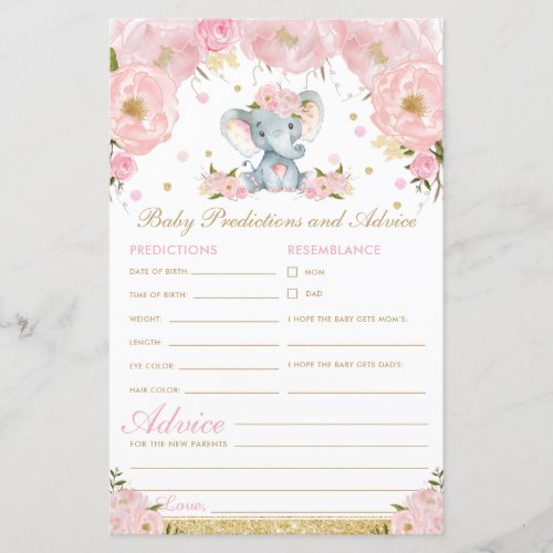 Blush Floral Elephant Baby Predictions and Advice