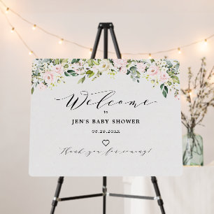Blush Floral Eucalyptus Welcome Baby Shower Foam Board