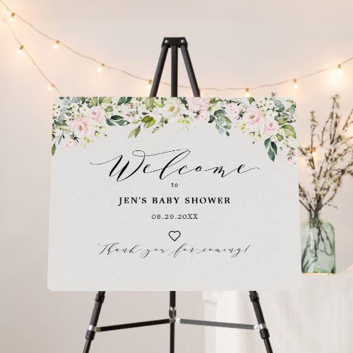 Blush Floral Eucalyptus Welcome Baby Shower