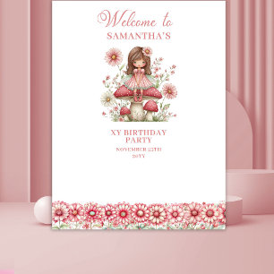 Blush Floral Fairy Cute 4th Birthday Backdrop