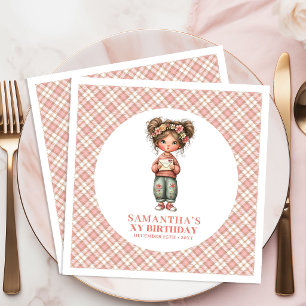 Blush Floral Fairy Whimsy 3rd Birthday Party  Paper Dinner Napkins