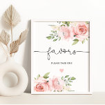 Blush floral Favors please take one Poster<br><div class="desc">Blush floral Favors please take one Poster.
Matching items available.</div>