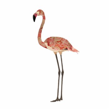Blush Floral Flamingo Sculpture by Greyszoo at Zazzle