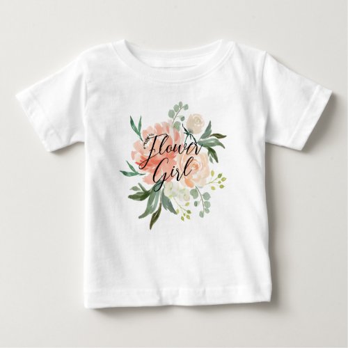 Blush Floral Flower Girl Baby T_Shirt