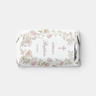 Blush Floral Frame Baptism Hershey's Miniatures