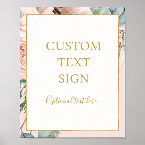Blush Floral Garden Pastel Cards and Gifts Custom Poster