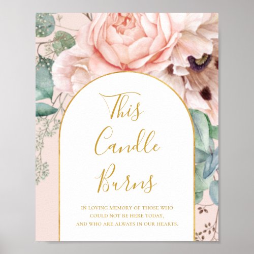 Blush Floral Garden Pastel This Candle Burns Sign
