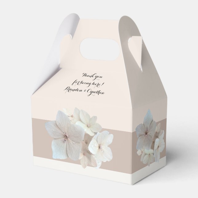 Blush Floral Garden Wedding / Shower Favor Boxes (Front Side)