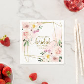 Blush Floral Geometric Bridal Shower Napkins (Insitu)