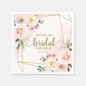 Blush Floral Geometric Bridal Shower Napkins (Front)