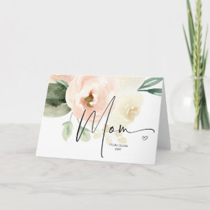 Blush Floral Gift for Mom Happy Mothers Day Heart Card