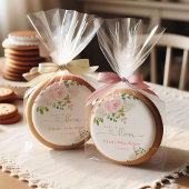 Blush floral gold baby in bloom baby shower sugar cookie