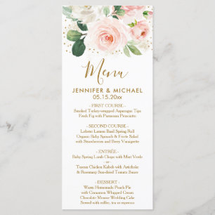 Blush Floral & Gold Dust Wedding Menu