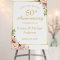Blush Floral Gold Frame Wedding Anniversary