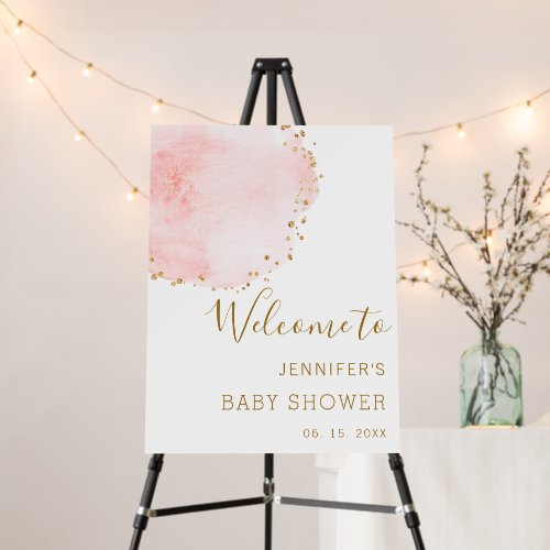 Blush Floral Gold Girl Baby Shower Welcome
