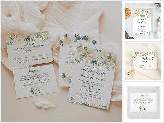 Blush Floral Gold Greenery Wedding Collection