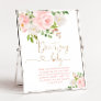 Blush floral gold script Dont say baby Poster