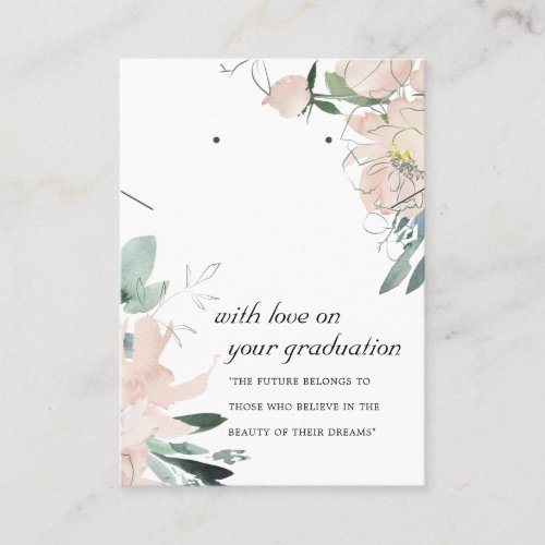BLUSH FLORAL GRADUATION NECKLACE EARRING CARD