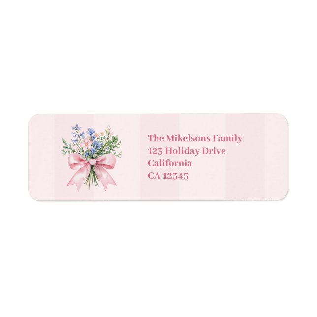 Blush Floral Graduation Party Label (Front)