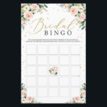 Blush floral green bridal shower bingo game card<br><div class="desc">Blush floral green bridal shower bingo game card,  Contact me for matching items or for customization,  Blush Roses ©</div>